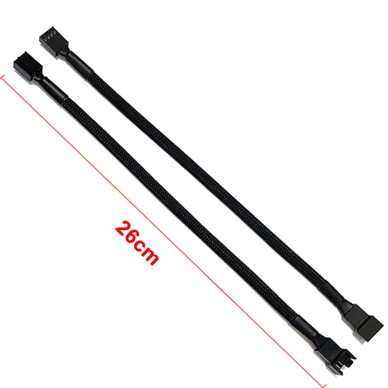 5pcs/lot 4 Pin PWM Connector Case Fan Extension Power Cable 26cm For Compure Mainboard CPU Cooling System Case Fan Adapter - Image 2