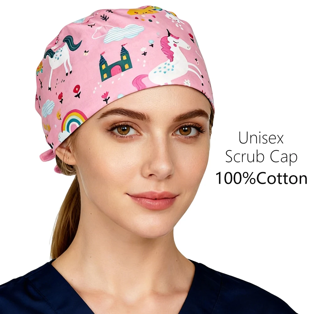 المرأة قبعة الجراح للجنسين غرفة العمليات قبعات جراحية الإناث والذكور الحيوانات الأليفة متجر صالون تجميل طبيب الأسنان التمريض فرك قبعة #1