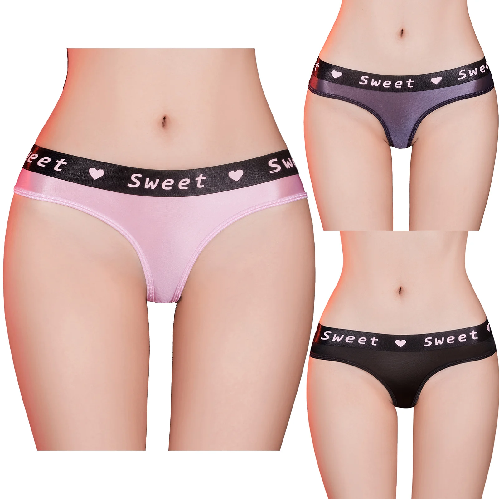 Womens Solid Color Low Rise Briefs Letter Print High Stretchy Nice Hemmed Underwear Breathable Daily Panties Lingerie