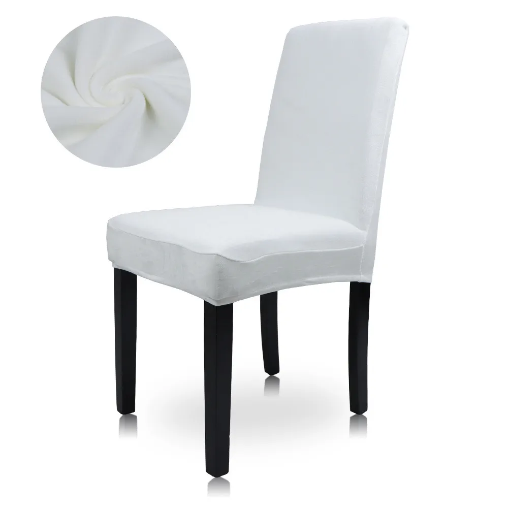 Stretch Plush Chair Cover for Kitchen Dining Chairs with Dustproof Protection and Elastic Fit for Back Height 47-58cm