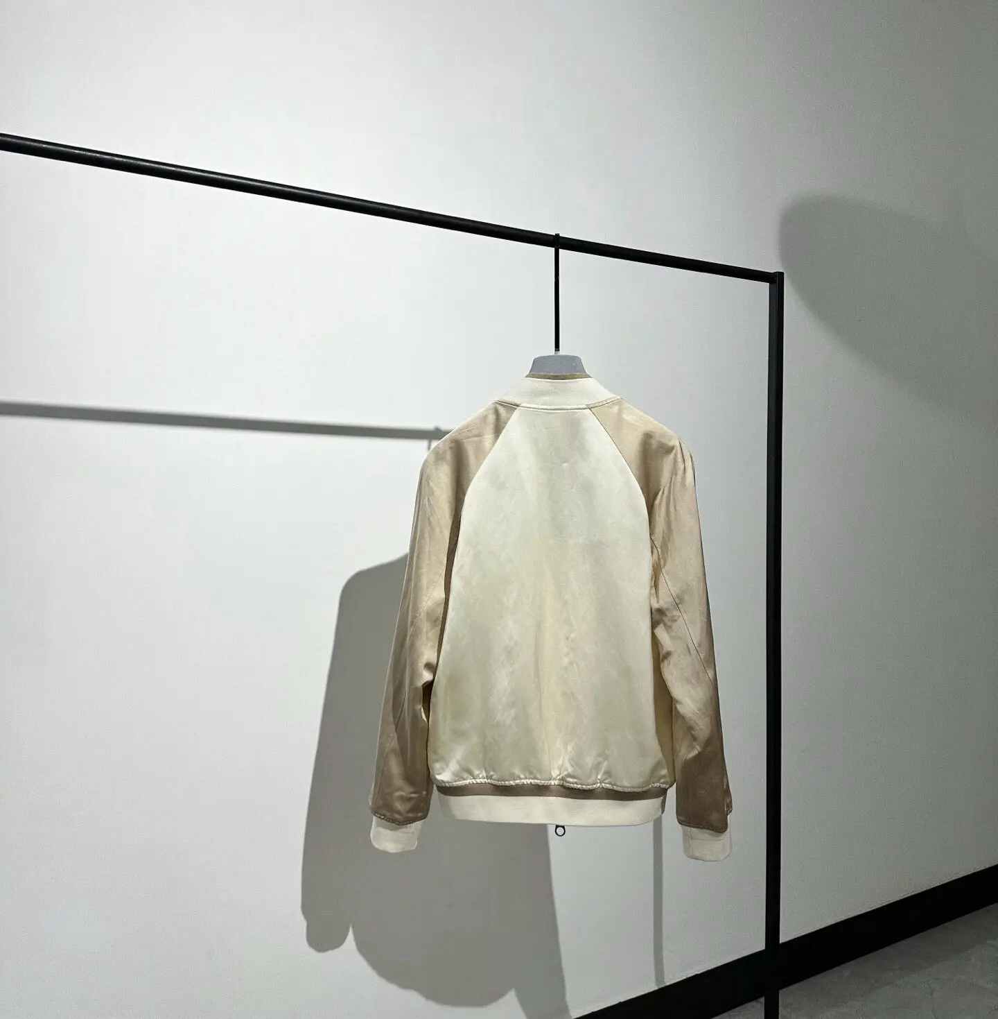New Old Money Rice Apricot Linen Baseball Collar Jacket