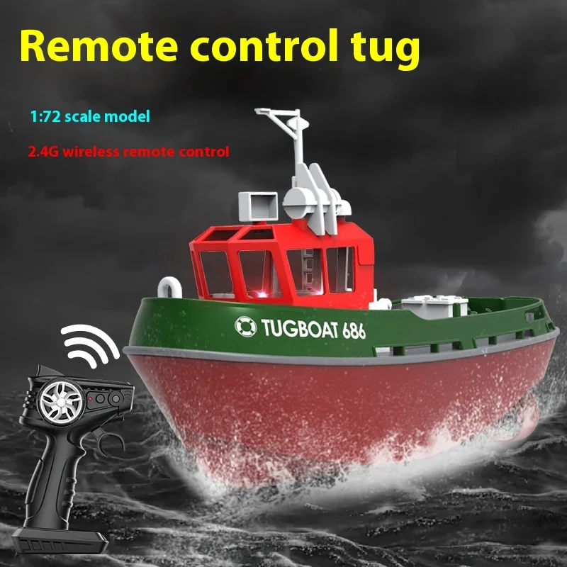 New Product 1: 72 Full Scale Simulation 2.4G Remote Control 686 Dual Motor Sealed Waterproof Design Small Tugboat Children'S Toy
