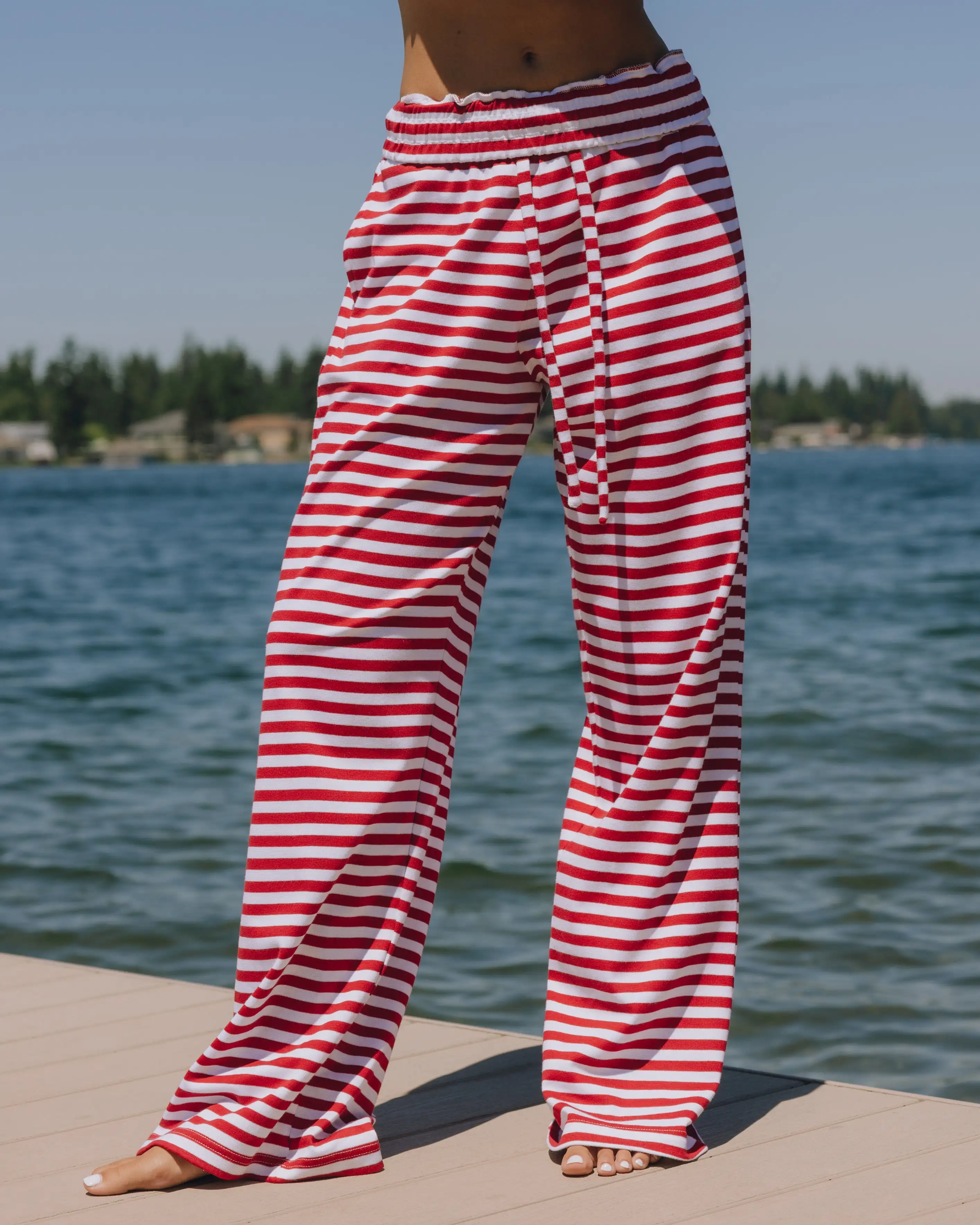 

GuliriFei женский стильный комплект брюк в полоску, свободный крой, пуловер с круглым вырезом и длинными рукавами, топы и широкие брюки на шнурке, наряд из 2 предметов