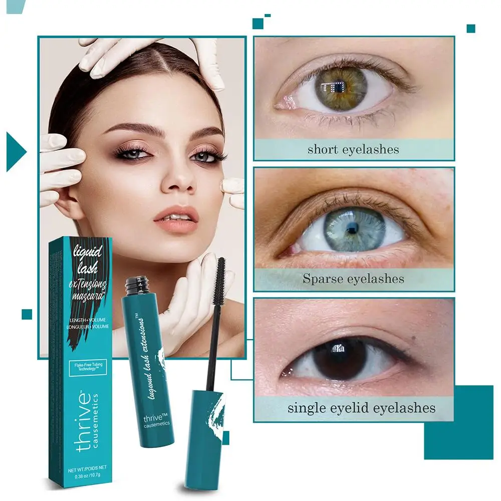 Thrive Mascara Curling Lengthen Eyelashes Extra Volume Waterproof Black Natural Lashes Eye Makeup Liquid Lash Extensions Mascara