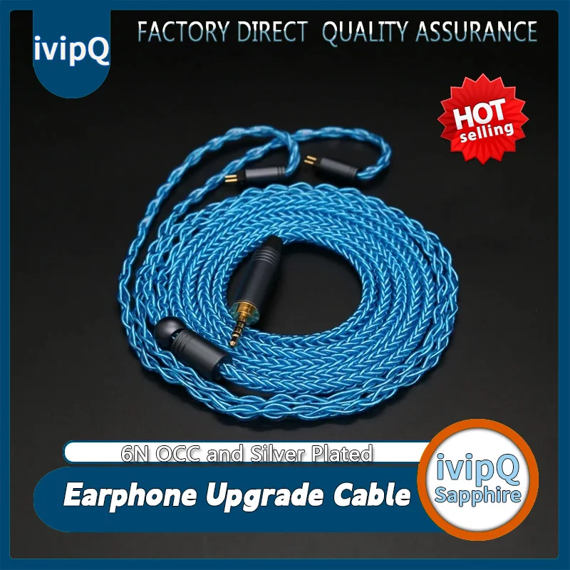 ivipQ 8 Core 6N OCC and Silver Plated Earphone Upgrade Cable With 2.5/3.5/4.4mm MMCX/NX7 Pro/QDC/0.78mm 2PIN For C12 N5005 IE900