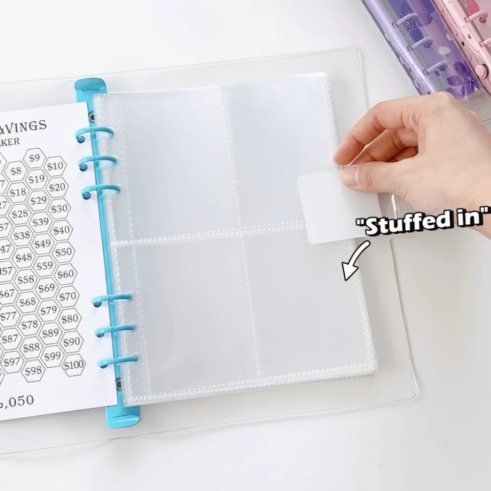 الإدارة المالية 100 مغلف توفير التحدي توفير المال فضفاضة ورقة الموثق A5 المجلدات الميزانية مجموعة PVC 100 المغلف