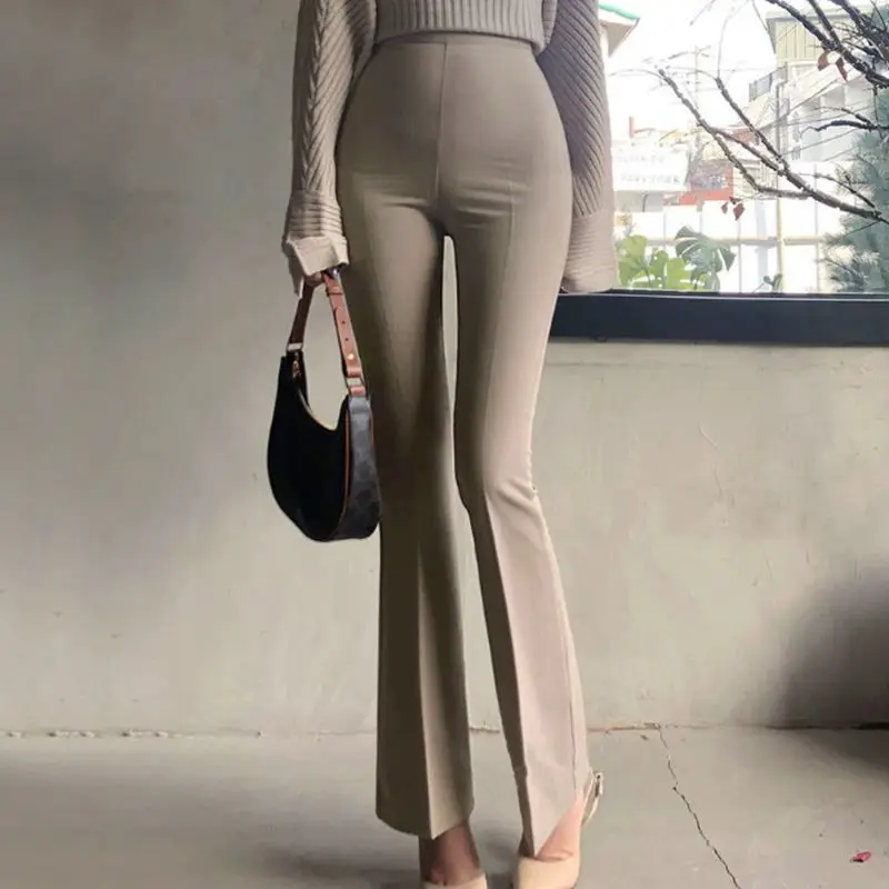 Korean Spring and Autumn New Temperament Slim-fitting Legs Korean Version High Waist Commuting Versatile Slim Women Pants ZT343