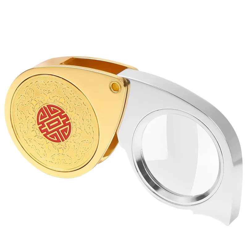 1PCS High-Power HD Portable Folding Magnifier Optical Glass Lens Metal Construction Magnifying Glass Helping Hands Loupe