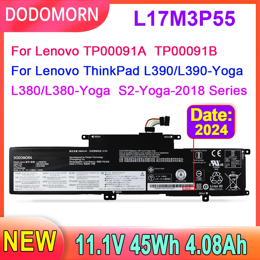 

Новый аккумулятор L17M3P55 для ноутбука Lenovo Thinkpad S2 Yoga L380 L390 Thinkpad Yoga S2 2018 Series 01AV481 01AV483 L17L3P53 L17C3P53