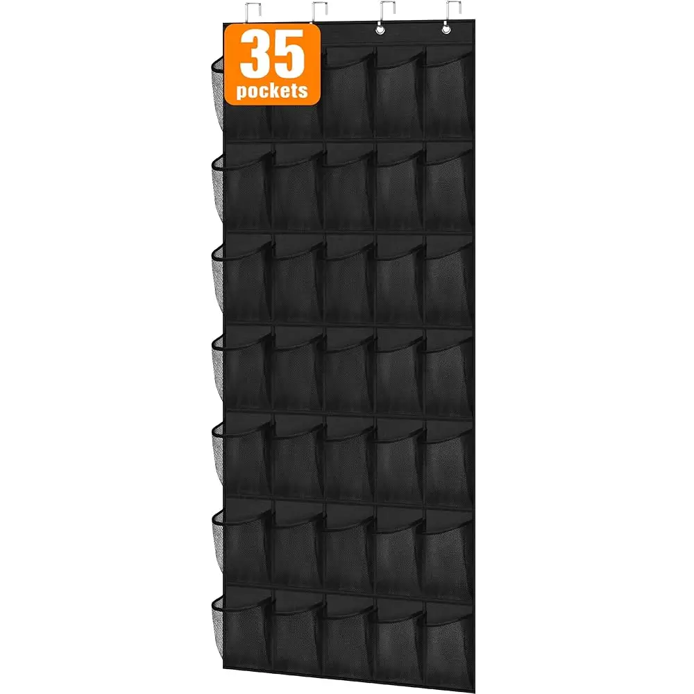 35 Large Pockets Over the Door Shoe Rack for Door Sturdy Oxford Over the Door Shoe Organizer Closet Hanging Shoe Holder Hanger