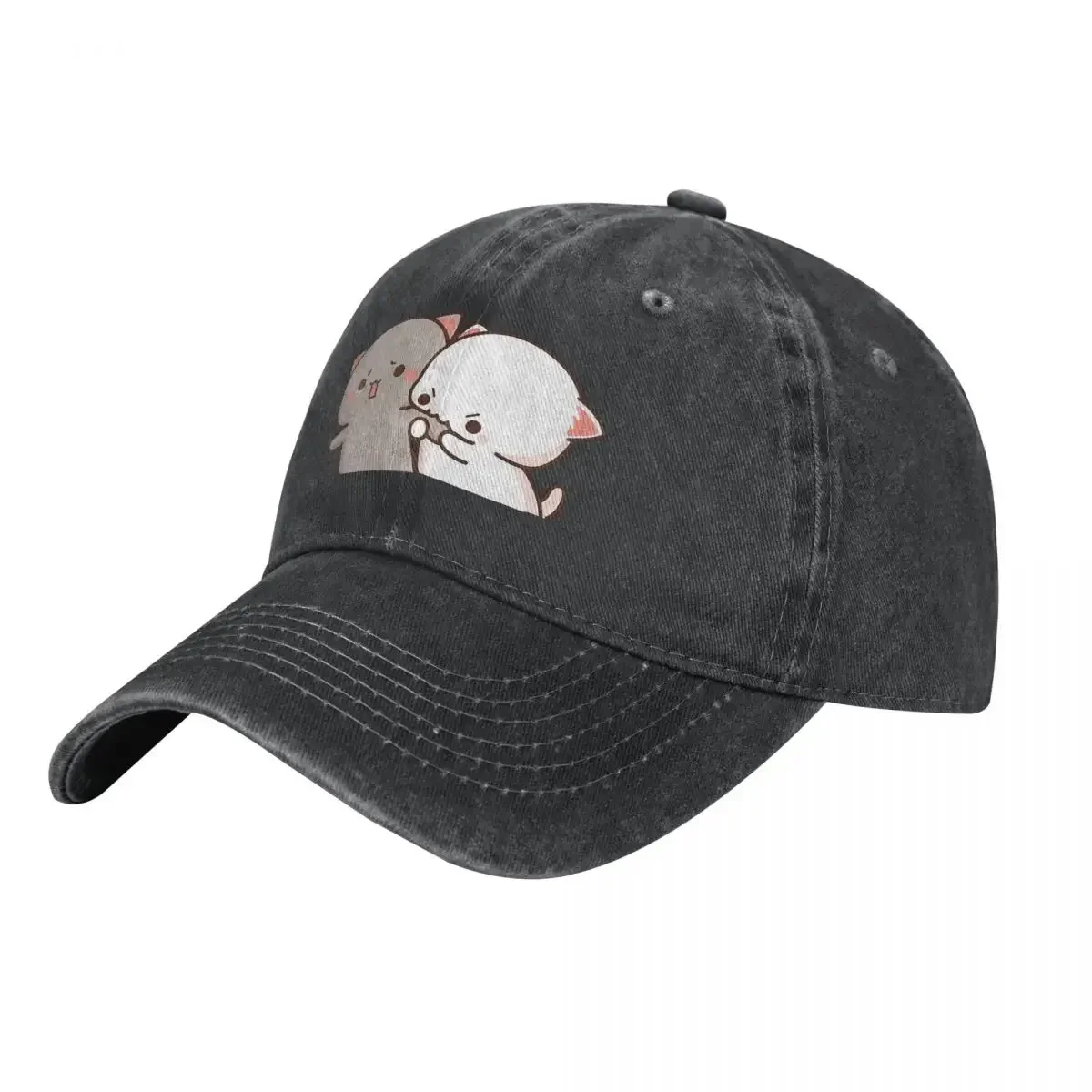 Peach And Goma Mochi Cat Bite Baseball Cap cowboy hat Peaked cap Cowboy Bebop Hats Men and women hats