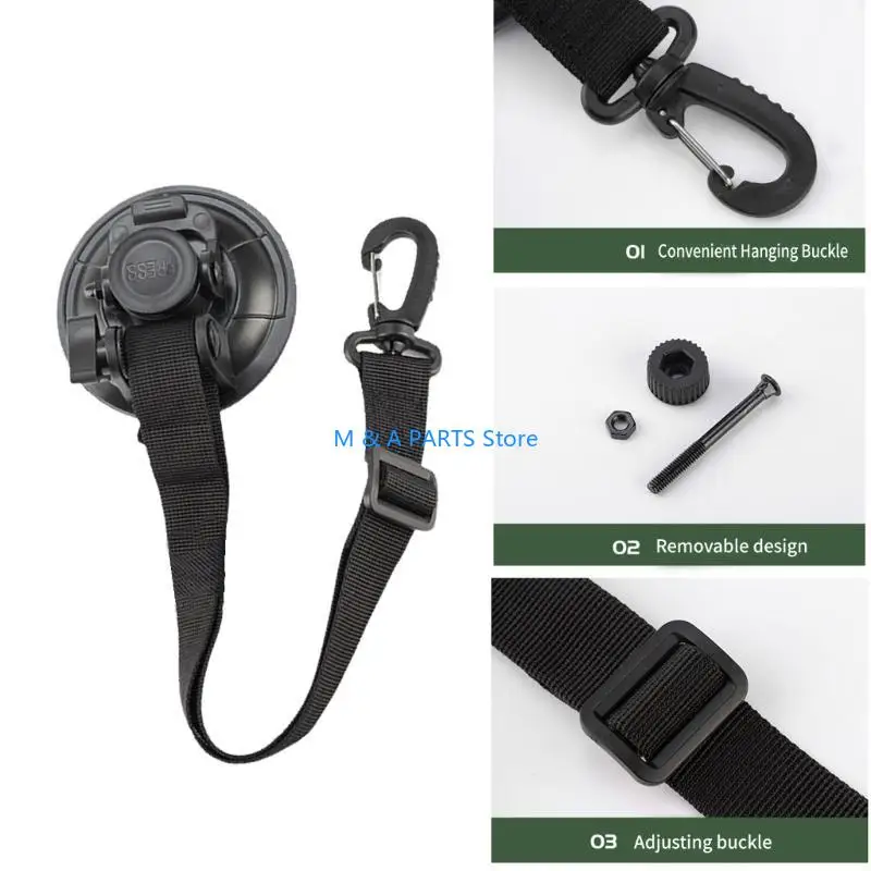 U1JF Heavy Duty Door Suction Cup Strap Adjustable Fasteners Easy Installation