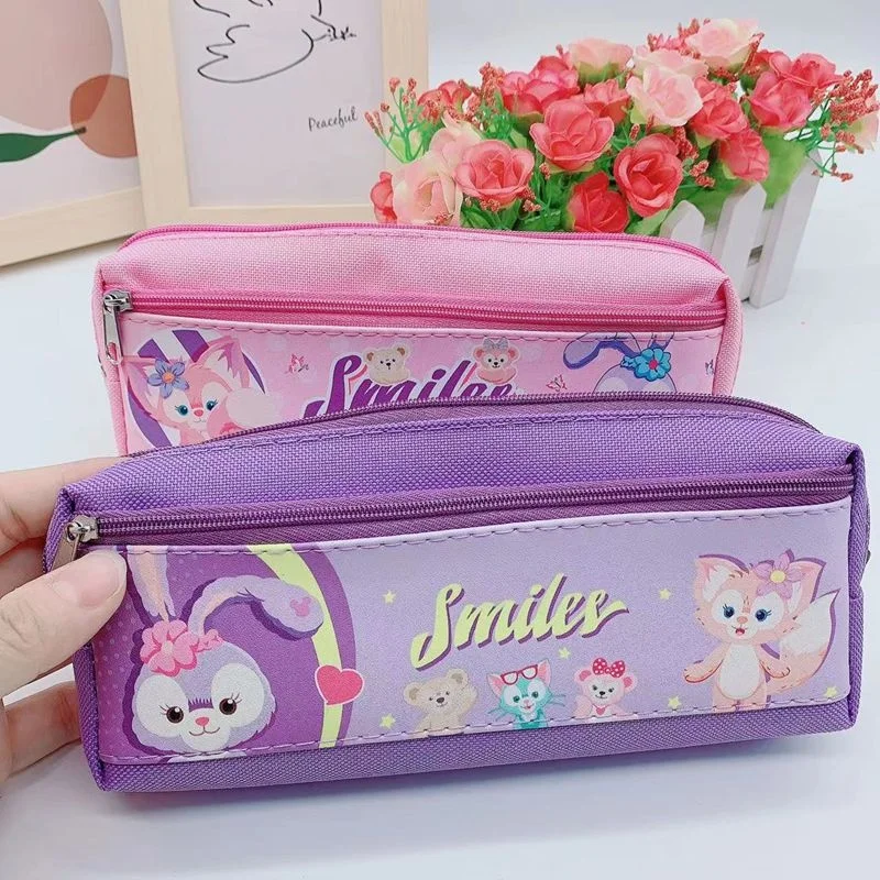 MINISO SanrioPU pencil Case Zipper Bag Student Stationery Storage Bag Kuromi Bag Spy Playing House Pen Aase Cosmetic Bag Gift