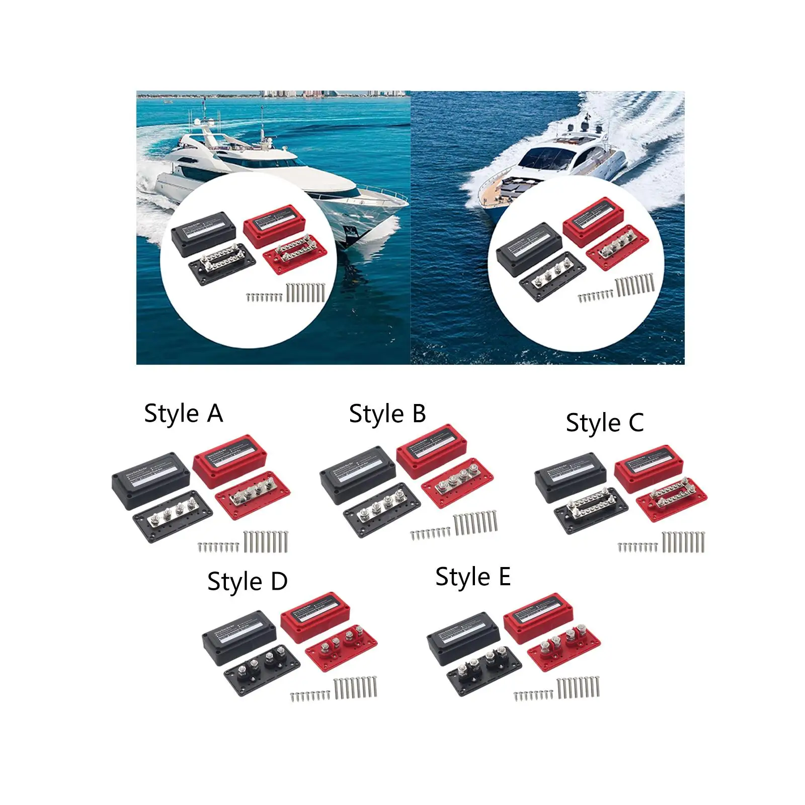 

2pcs Power Distribution Block Universal Bar 300 Amp Junction Block Terminal Block for Vehicles Truck RV