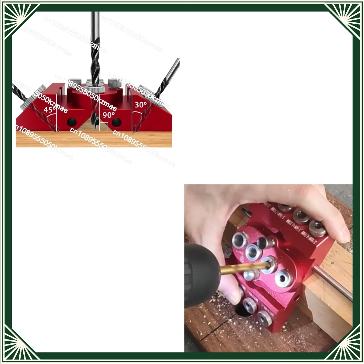 For Upgraded 30 °/45 °/90 ° Punch with Extended Positioning Multi-angle Woodworking Punch Positioner Imperial