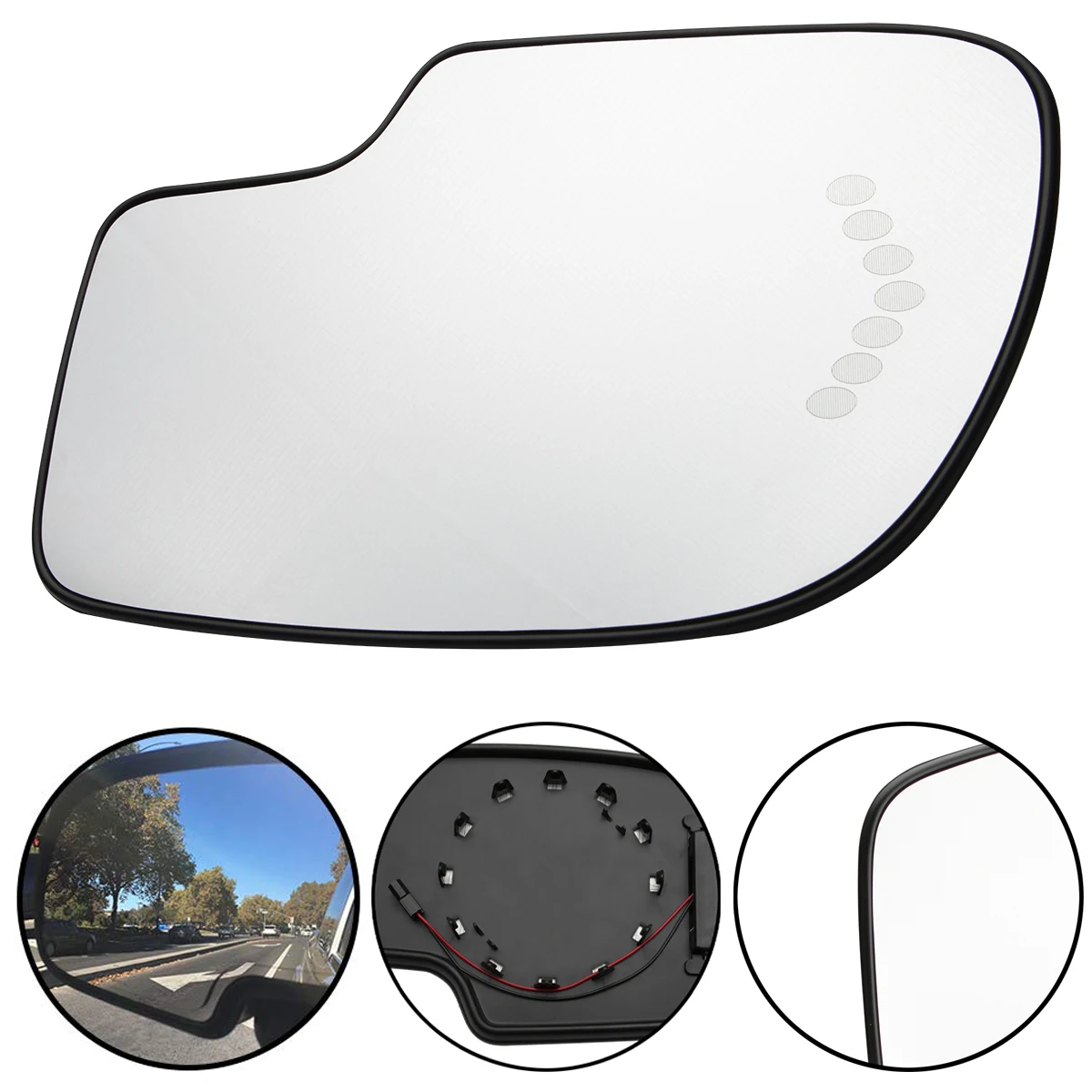 Car Left Side 2 Pins Backing Plate Power Heated Yukon Mirror Glass Heated W/ Turn Signal 88944391 For GMC Chevy Cadillac 03-07