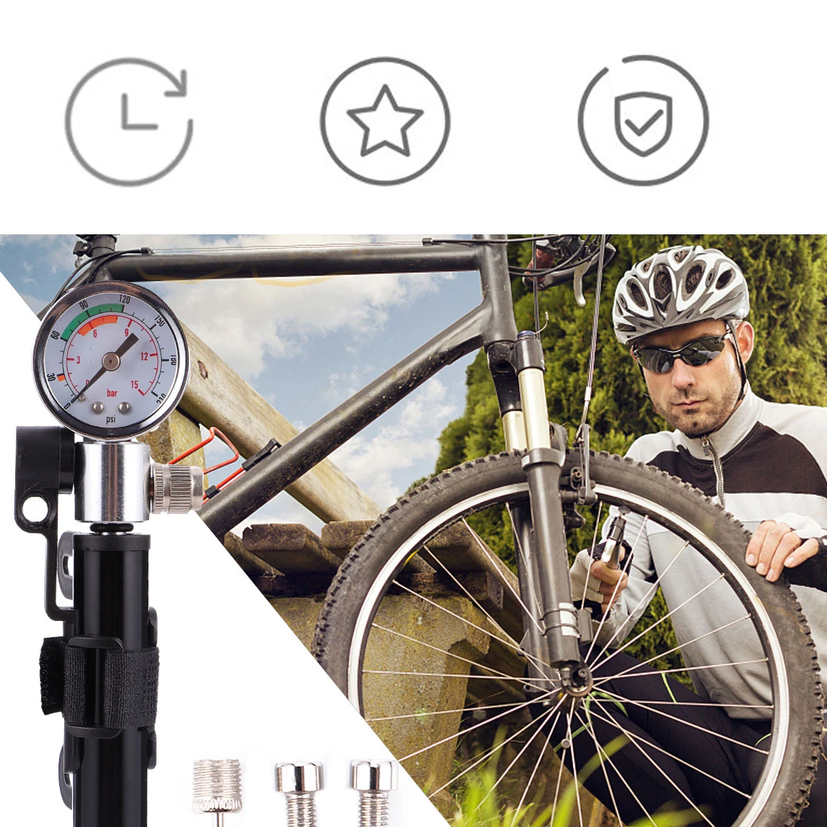 

High Pressure Pump Cylinder for Bike Tire Inflator Compact Size Lightweight Durable Safe Long Lasting Use