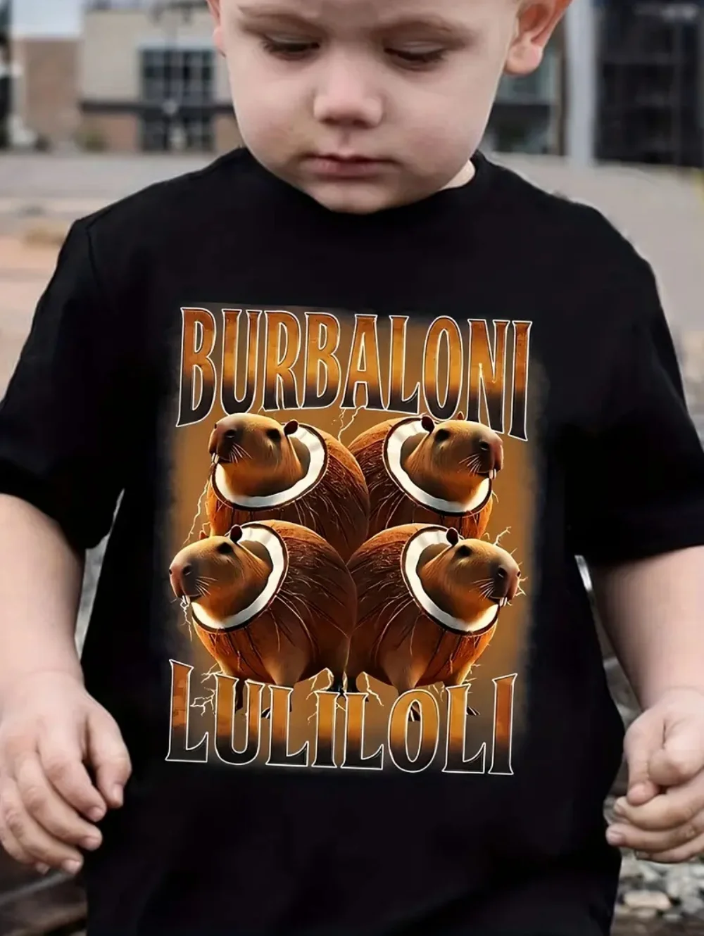 تي شيرت إيطالي من Brainrot للأطفال الأولاد والبنات تي شيرت صيفي جديد بأكمام قصيرة تي شيرت تونغ تونغ صحور موضة ملابس أطفال للأولاد