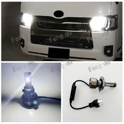 2Pcs 2005-2022 For Toyota HiAce 100 200 300 Series White 6000K LED Car Headlight Bulbs Low Beam High Light Refit H4 Accessories