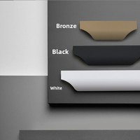 1000MM Invisible Luxury Cabinet Door Handle Non Perforated Wardrobe Edge Wrapped Long Black Handle Cabinet Concealed Handle
