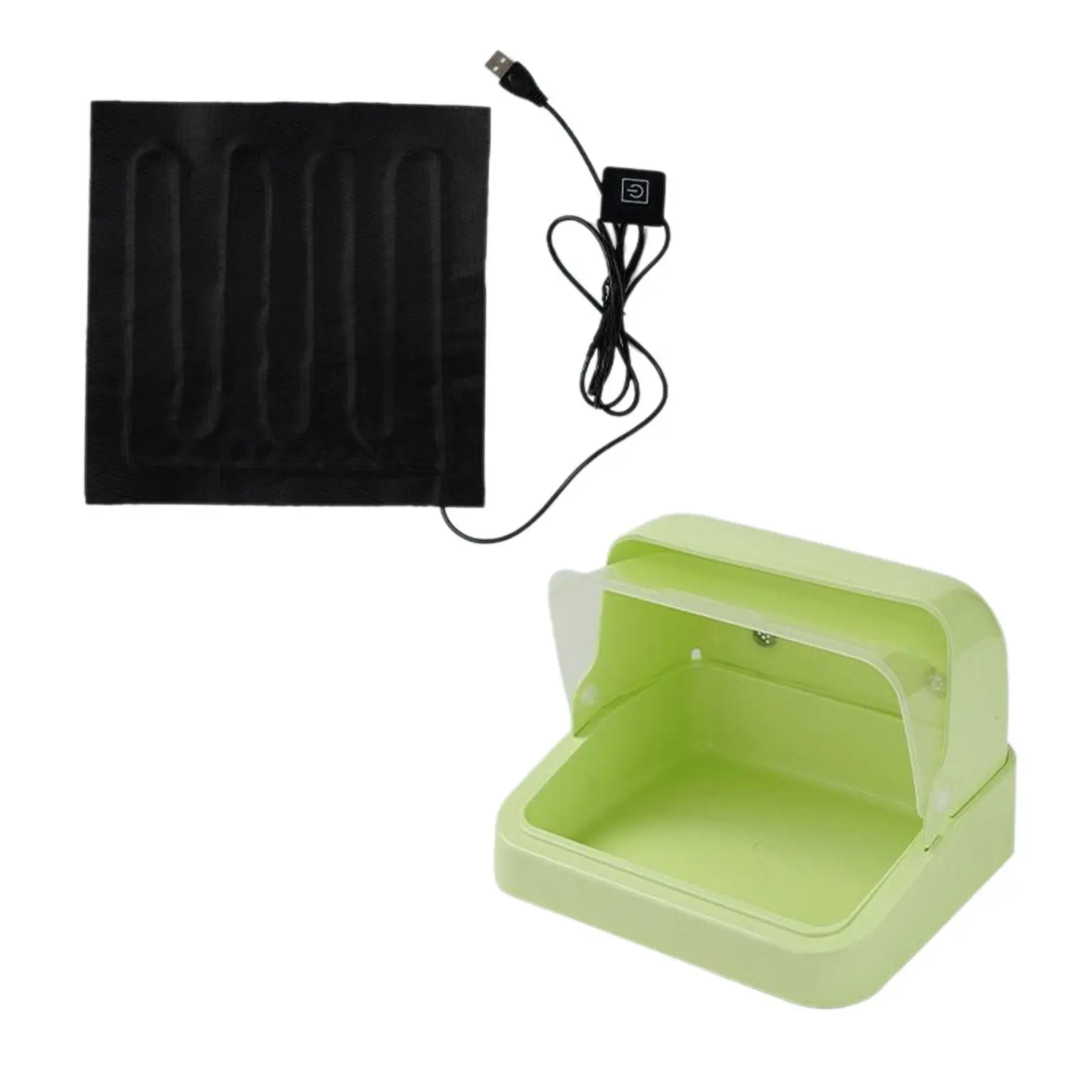 Poultry Chick Warmer Brooding Box Visual Bird Incubator with Ventilation Holes and Pad Heater for Small Parrots and Baby Ducks