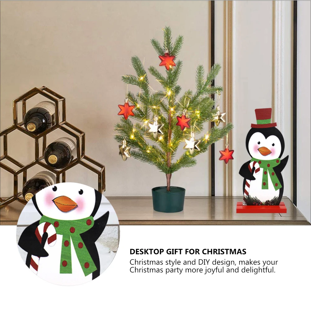 

Wooden Penguin Ornaments Table Decorations Dinner Centerpiece Christmas Holiday Cute Xmas