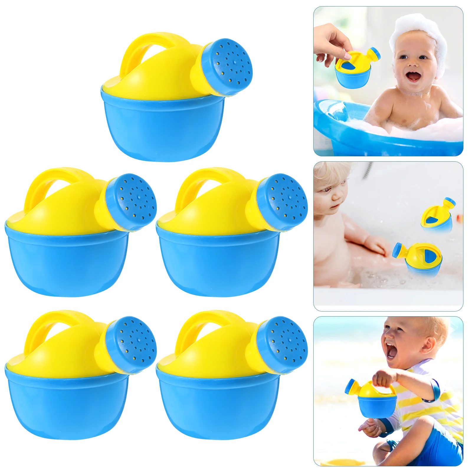 

5 Pcs Watering Can Flower Summer Baby Shower Toy Sprinkling Educational Plastic Kids Bathing Shape Toys