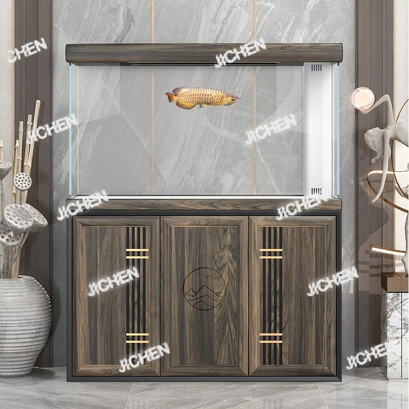 

ZQ аквариум для гостиной, бытовой от пола до потолка, ультра-белый стеклянный экологический фильтр с большим дном, профессиональный класс Arowana