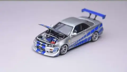 Focal Horizon FH 1:64 legeringsmodell R34 Fast & Furious 10 best sales Nissan R34 leksak - №4