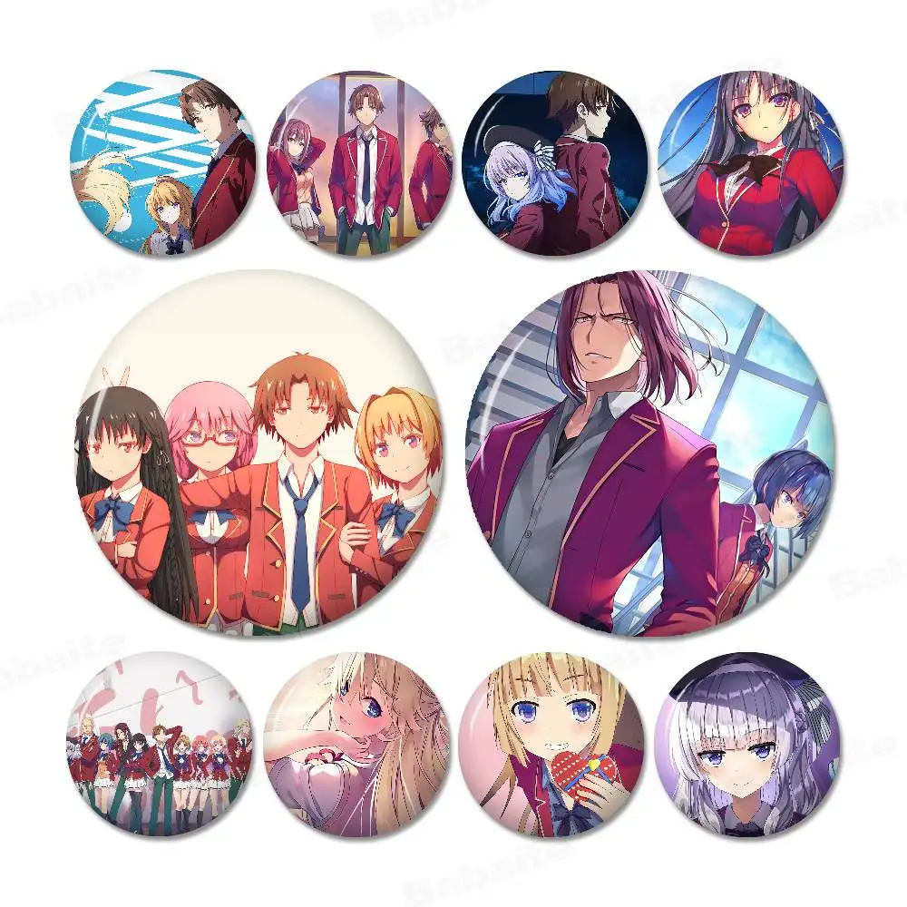 Anime Classroom Of The Elite 58mm Cute Series Pins Funny Badge Interesting Cartoon Animals Brooches Backpack Clothes Gift