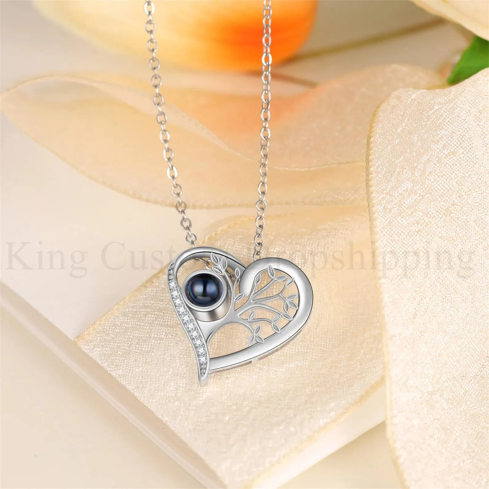 

2025 Customized New Projection Necklace Personalized Photo Tree of Life Pendant Birthday Gift Anniversary Gift for Friends