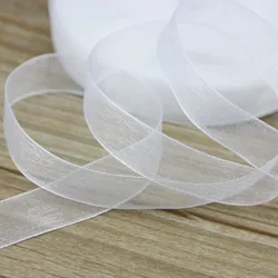 (50 Yards/roll) 15mm White Organza Ribbon Wholesale Gift Wrapping Decoration Handmade DIY Ribbons