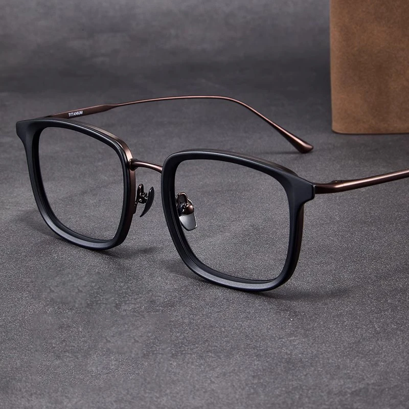 

2026 Retro Ultralight Titanium Glasses Frame Men Square Luxury Vintage Frame Designer Retro Fashion Optical Prescription Eyewear