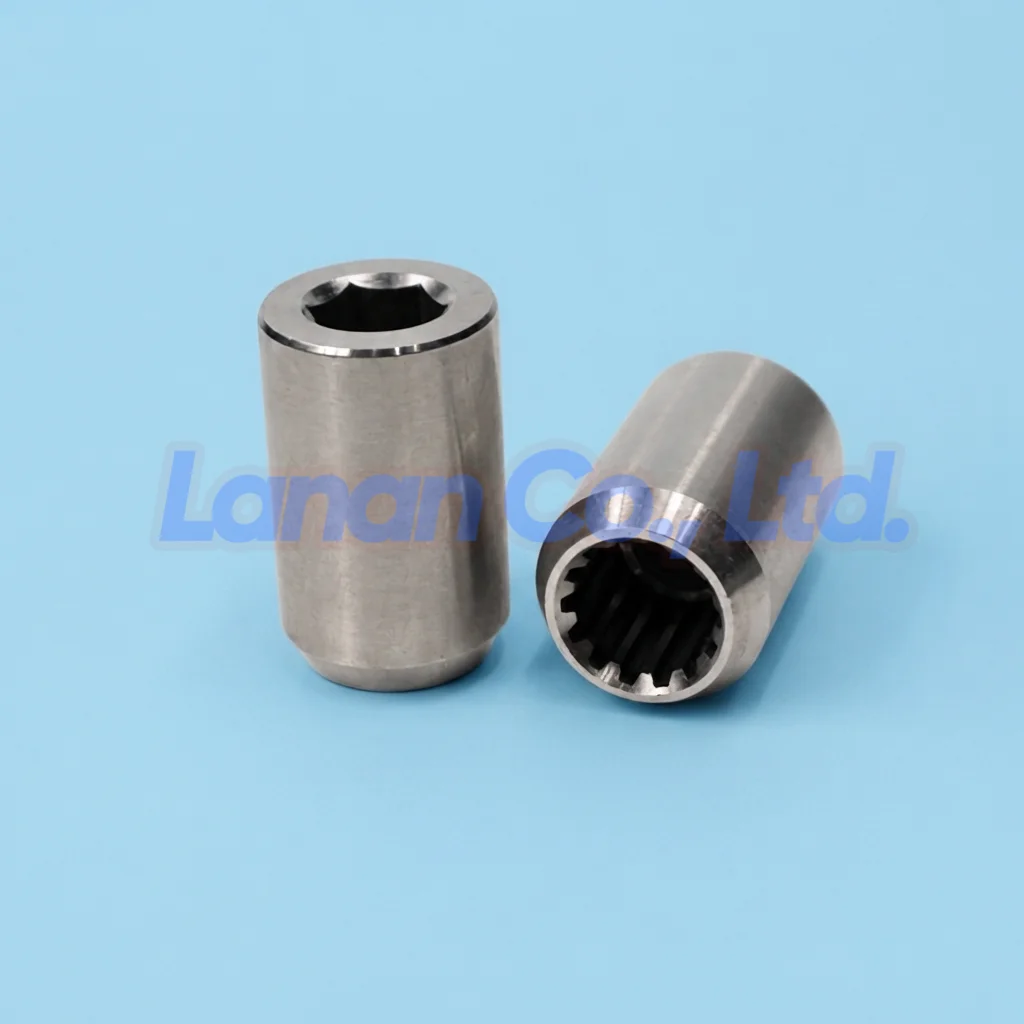 1pcs 14 Teeth Stainless Steel Deep Well Pump Accessories Submersible Pump Bushing Shaft Rubber Bearing Coupling