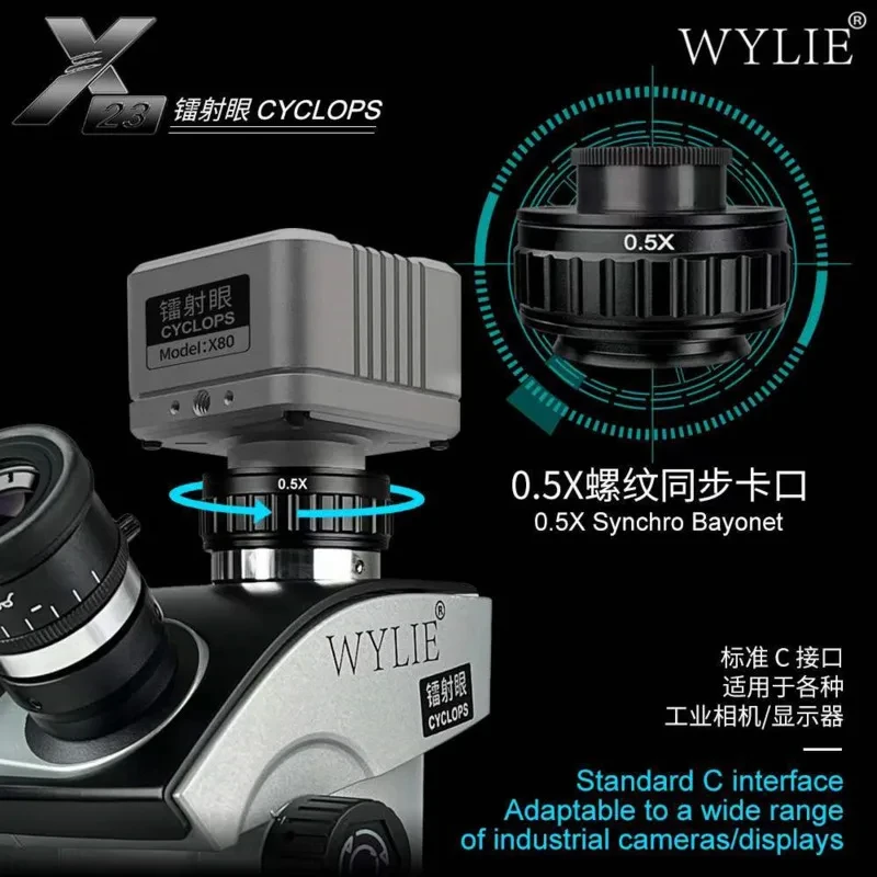 WYLIE X23 HD microscopio Stereo con Zoom trinoculare X40 X80 fotocamera Laser adatta per strumento per microscopio di manutenzione PCB BGA della