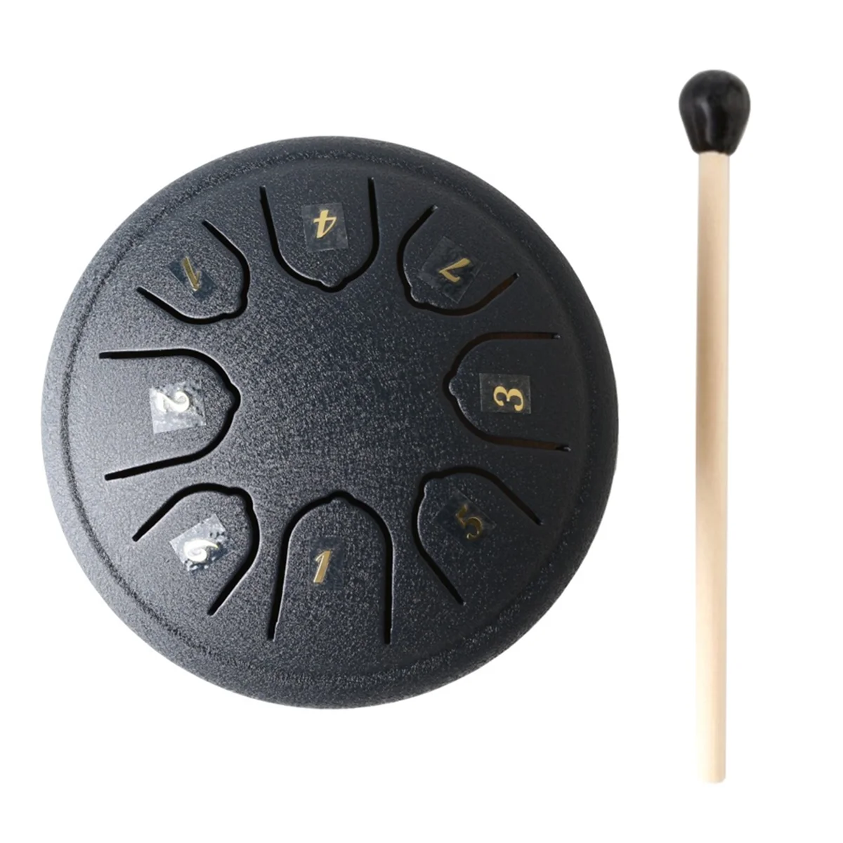 Rain Drum for Outside Steel Tongue Drum, 8 Notes 4.5 Inch Chakra Tank Drum Steel Percussion Padded Mallets Navy Blue