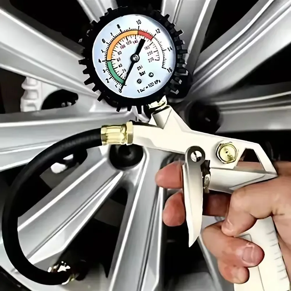 Tire Pressure Gauge For Car Motorcycle SUV Inflator Pumps Tire Repair Tools Pressure Gun Type For Air Compressor Durable