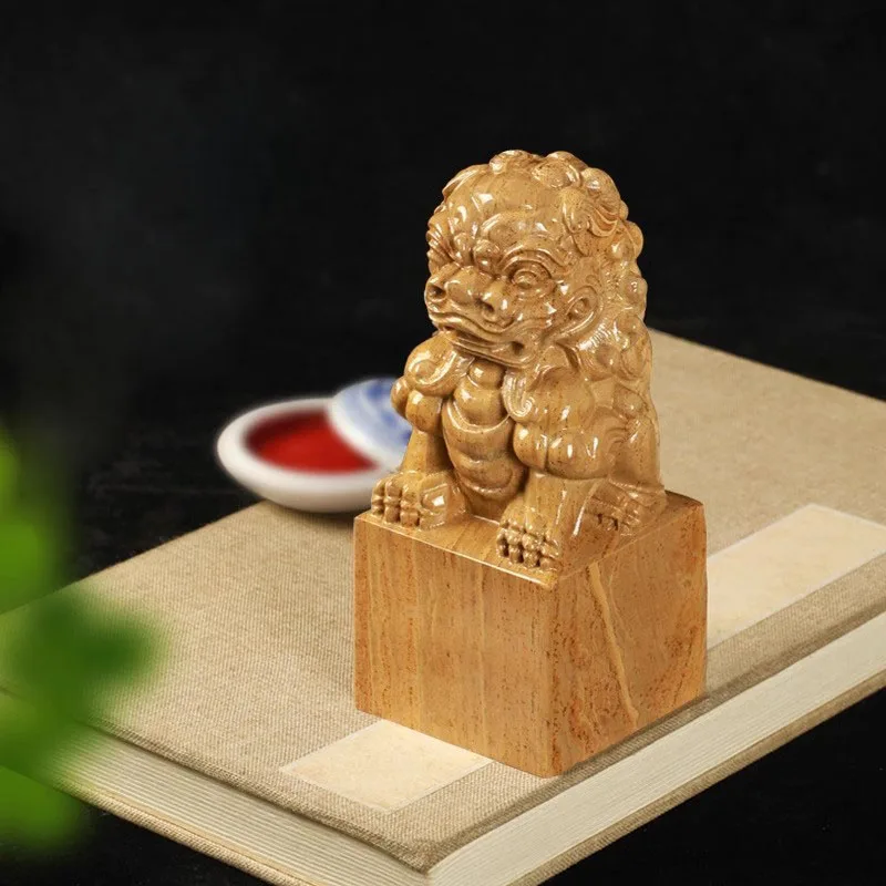 Square Animal Shape Natural Stone Custom Personalized Stamp Seal  4cm 5 cm 6 cm Art Supplies