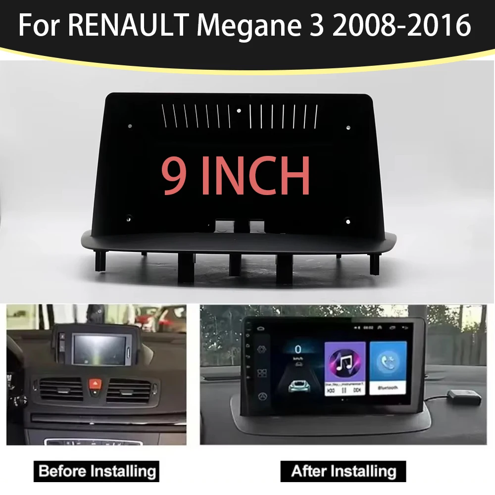 

9 Inch Car Radio Plastic Fascia Panel Frame For RENAULT Megane 3 2008-2016 Installation DVD GPS Mp5 Dash Mount Kit
