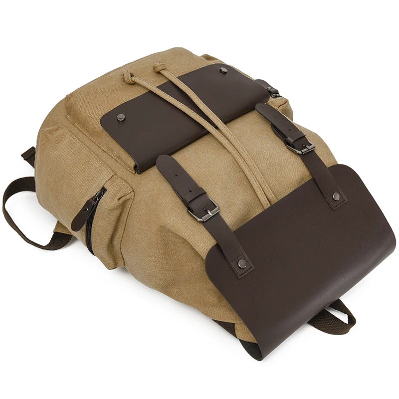 고품질 여성 캔버스 배낭 대용량 숙녀 어깨 여행 가방 캐주얼 여성 큰 Drawstring 컴퓨터 배낭