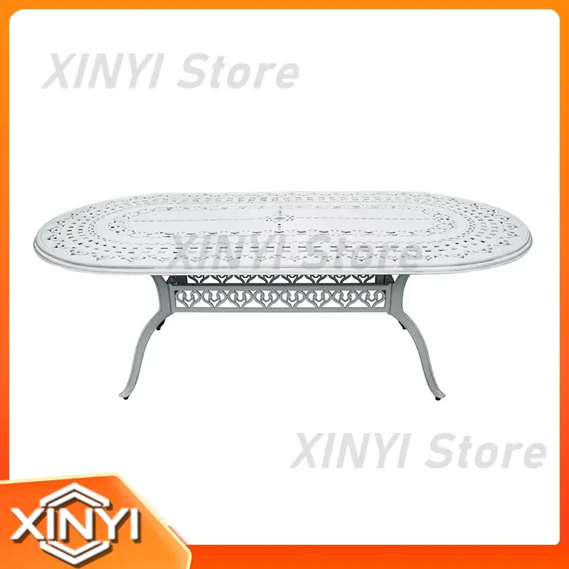 Aluminum Courtyard Furniture Set for Outdoor Dining Table and Chairs for Backyard Garden Balcony KD Metal Furniture for Patio