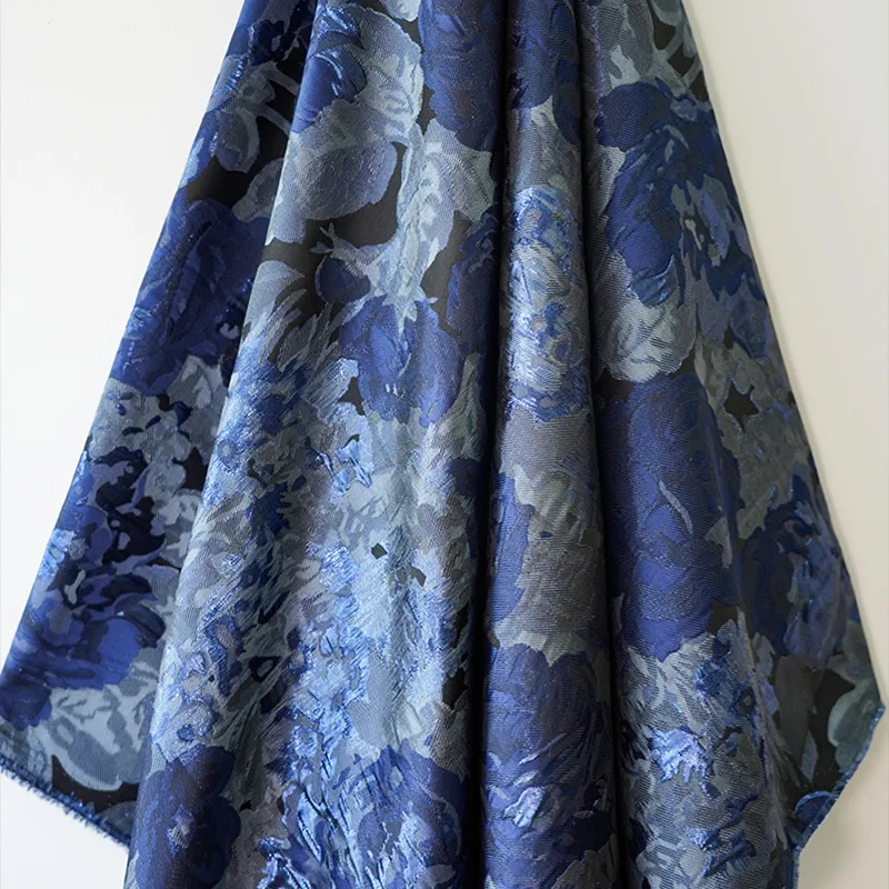 Court Style Bright Silk Jacquard Brocade Fabric Fashion Evening Dress Coat Diy Sewing Fabric