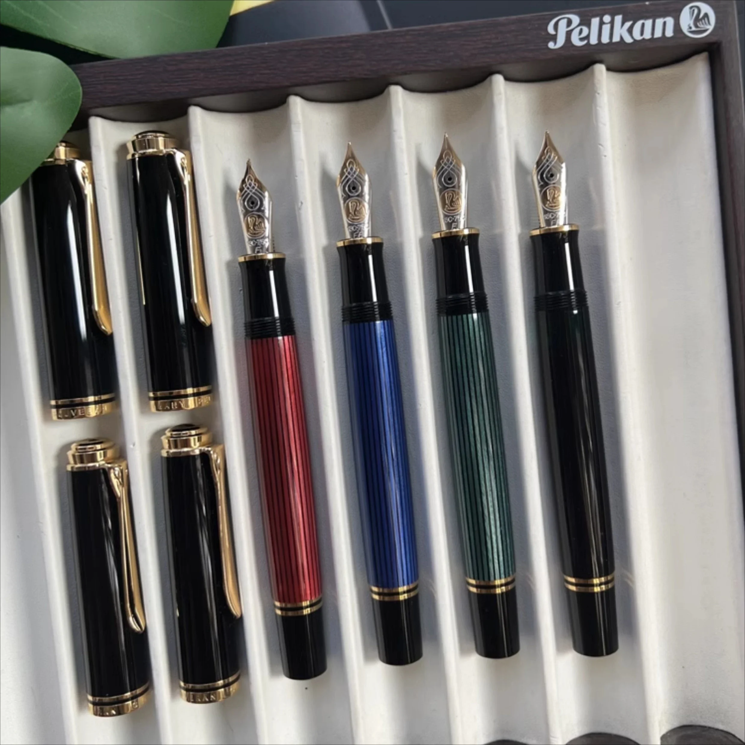 German Original Pelikan M800/M805 18K Gold Nib Piston Fountain Pen Black Green Strip Blue Strip Emperor Series Business Gift