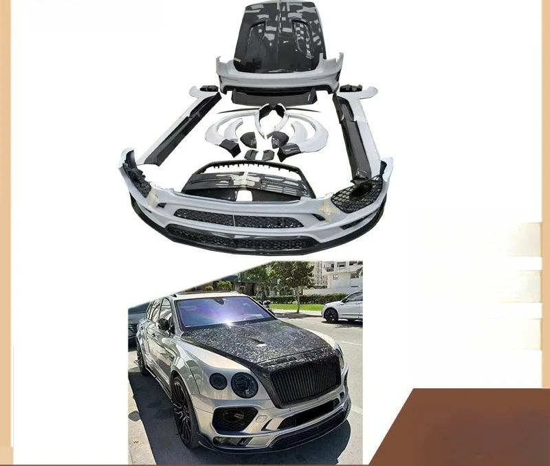 Carbon Fiber Body Kit FOR Bentley Bentayga 2015-20IN , Front Bumper, Rear Bumper, Hood Trim