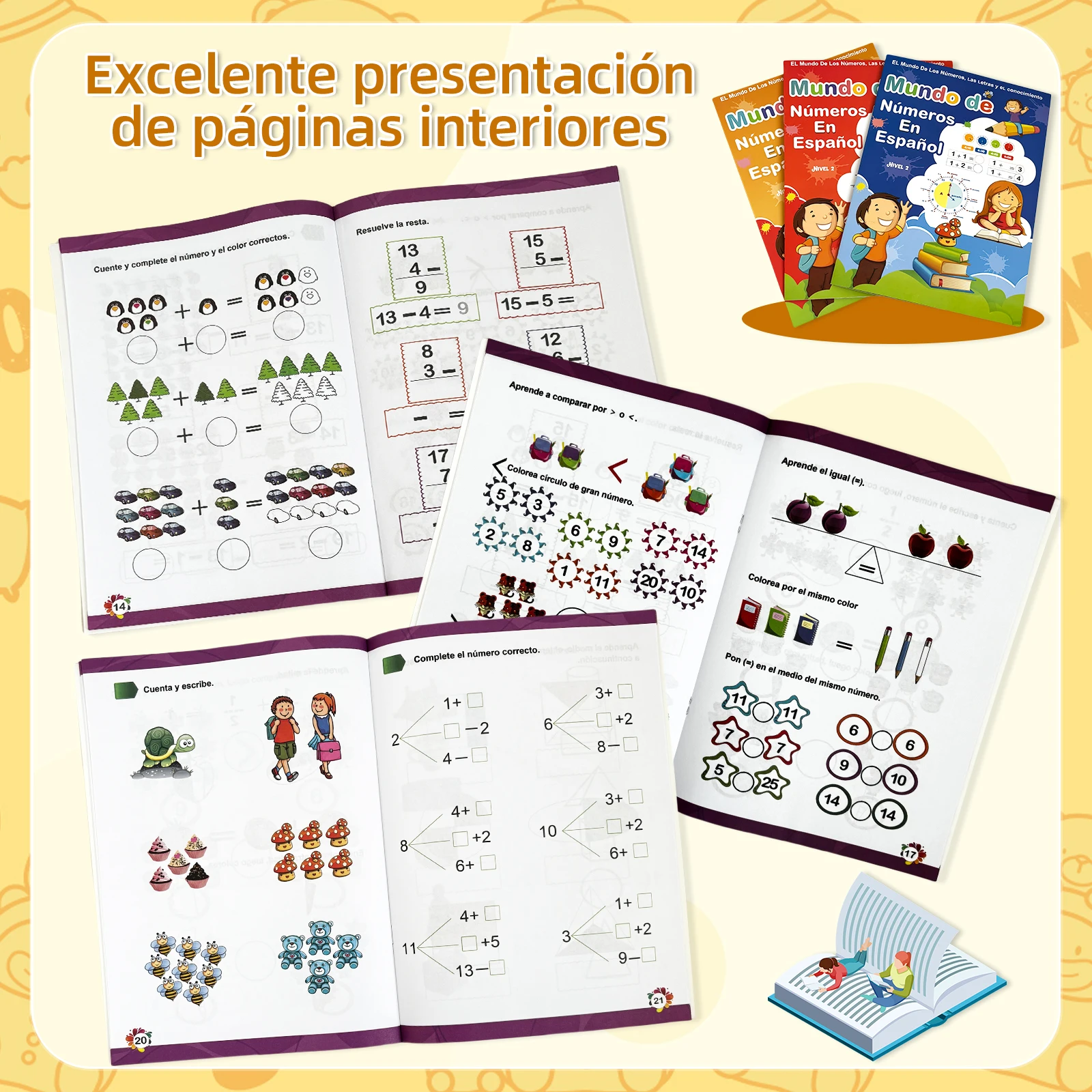 

Spanish Children's Math Workbook Addition And Subtraction Oral Arithmetic Book 5-8 Years Old Primary School School Supplies