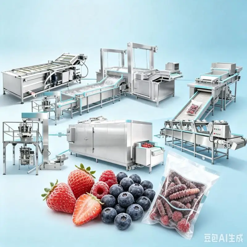 Customized IQF Fruit Vegetable Quick Freezing Line Automatic Food Processing Equipment High Capacity Production Solution