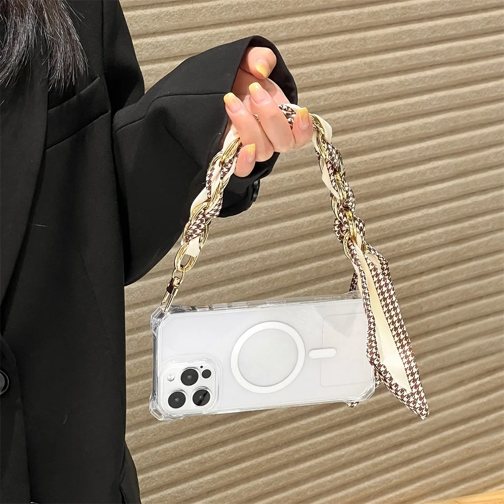 For Mobile Phone Short Lanyard Universal Silk Scarf Hand Wrist Strap Rope For Bag Chain Pendant Cell Phone Case Accessories view 3