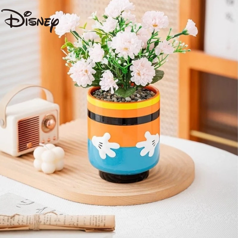 ديزني ميكي ميني أصيص زهور سيراميك Kawaii ميني ماوس الكرتون أنيمي زخرفة مكتب الديكور المفروشات المنزلية هدية
