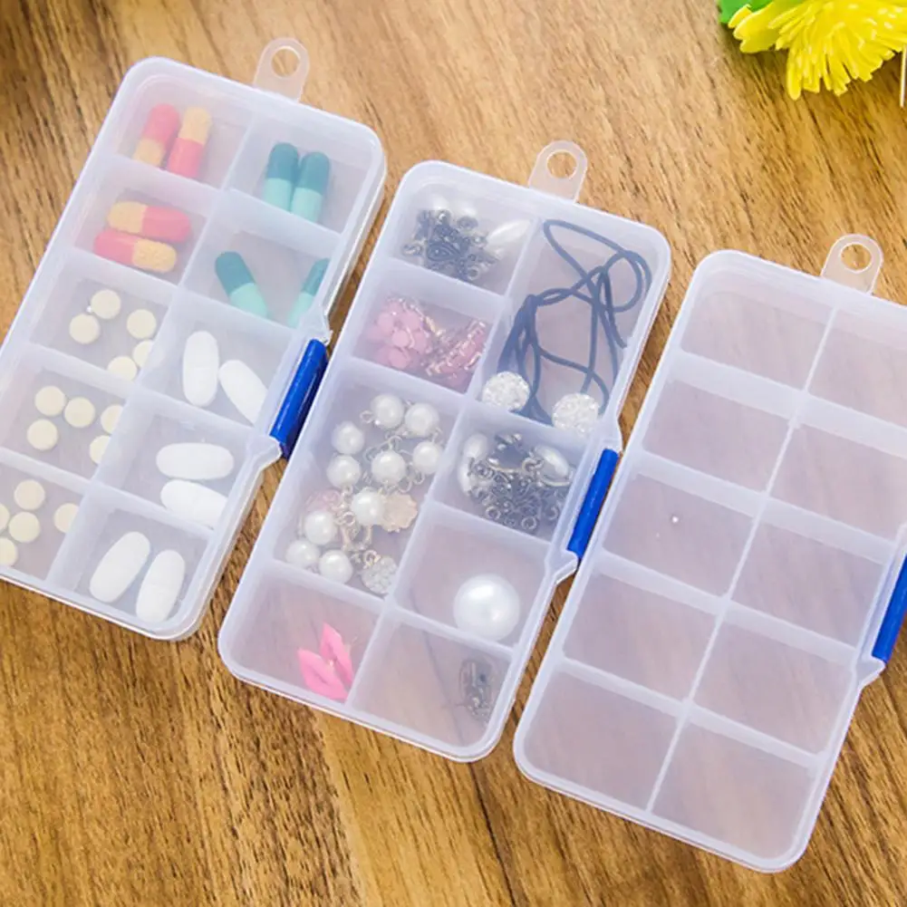 Pill Box Pretty Dust-proof Sundries Organizer Box Rectangular Storage Organizer  Necklace Jewelry Storage Case for Desktop