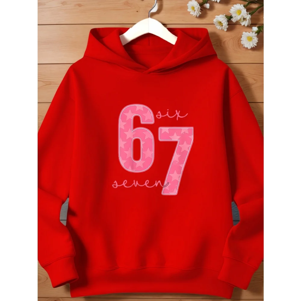 فتاة 67 ميمي مطبوعة الخريف / الشتاء الأطفال عارضة مريحة مقنعين الرياضة هوديي